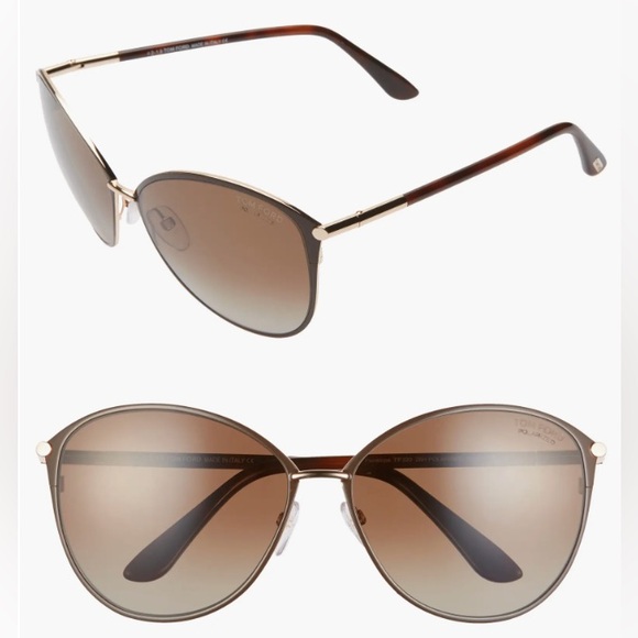 Tom Ford Accessories - Tom Ford Cat Eye Sunglasses - Gold/Brown